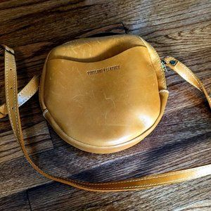 Leather Circle Crossbody Bag Purse